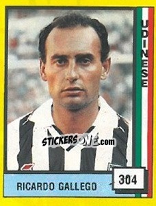 Sticker Ricardo Gallego - Il Grande Calcio 1990 n. 304 - Vallardi