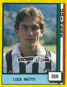 Sticker Luca Mattei - Il Grande Calcio 1990 n. 306 - Vallardi