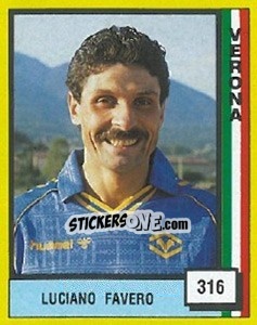 Figurina Luciano Favero - Il Grande Calcio 1990 - Vallardi