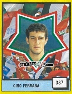 Sticker Ciro Ferrara - Il Grande Calcio 1990 n. 387 - Vallardi