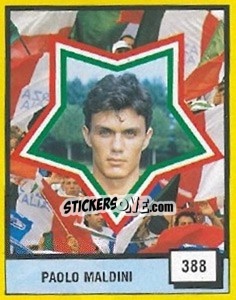 Figurina Paolo Maldini - Il Grande Calcio 1990 - Vallardi