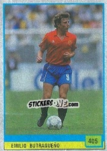 Sticker Emilio Butragueno - Il Grande Calcio 1990 n. 405 - Vallardi