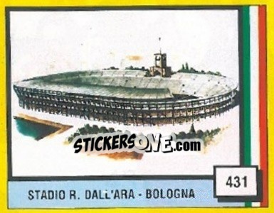 Sticker Stadio R. Dall'Ara - Bologna - Il Grande Calcio 1990 n. 431 - Vallardi