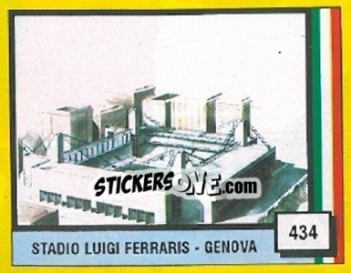 Sticker Stadio Luigi Ferraris - Genova - Il Grande Calcio 1990 n. 434 - Vallardi
