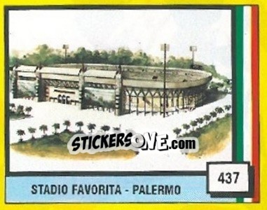 Sticker Stadio Favorita - Palermo - Il Grande Calcio 1990 n. 437 - Vallardi
