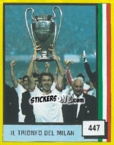 Sticker Franco Baresi - Il Trionfo Del Milan - Il Grande Calcio 1990 n. 447 - Vallardi