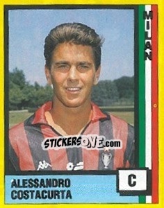 Figurina Alessandro Costacurta - Il Grande Calcio 1990 - Vallardi