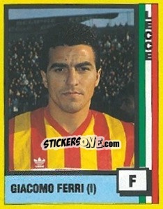 Sticker Giacomo Ferri (I) - Il Grande Calcio 1990 n. F - Vallardi