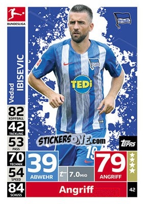 Cromo Vedad Ibisevic - German Fussball Bundesliga 2018-2019. Match Attax - Topps