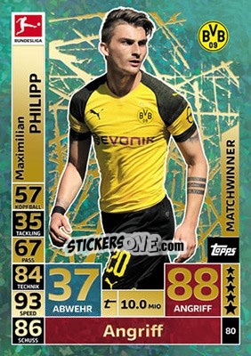 Figurina Maximilian Philipp - German Fussball Bundesliga 2018-2019. Match Attax - Topps