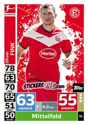 Sticker Oliver Fink - German Fussball Bundesliga 2018-2019. Match Attax - Topps