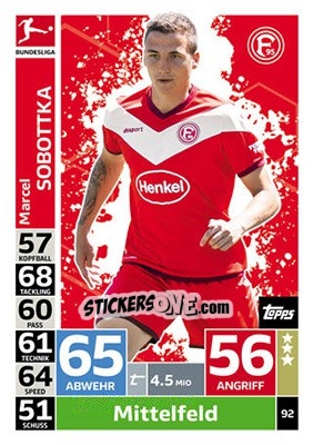 Sticker Marcel Sobottka - German Fussball Bundesliga 2018-2019. Match Attax - Topps