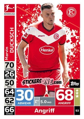 Sticker Marvin Ducksch - German Fussball Bundesliga 2018-2019. Match Attax - Topps