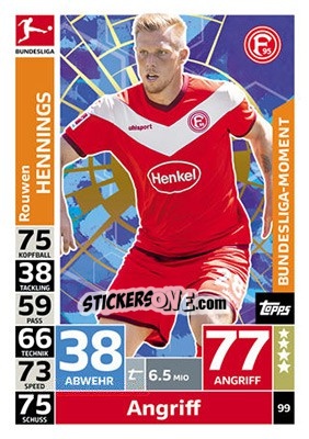 Sticker Rouwen Hennings - German Fussball Bundesliga 2018-2019. Match Attax - Topps