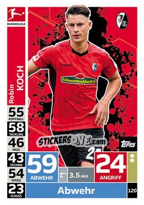 Sticker Robin Koch - German Fussball Bundesliga 2018-2019. Match Attax - Topps