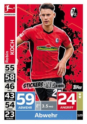 Figurina Robin Koch - German Fussball Bundesliga 2018-2019. Match Attax - Topps