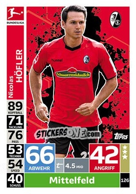 Sticker Nicolas Höfler - German Fussball Bundesliga 2018-2019. Match Attax - Topps