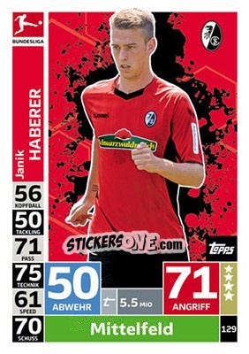 Figurina Janik Haberer - German Fussball Bundesliga 2018-2019. Match Attax - Topps