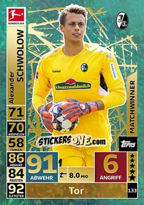 Sticker Alexander Schwolow - German Fussball Bundesliga 2018-2019. Match Attax - Topps