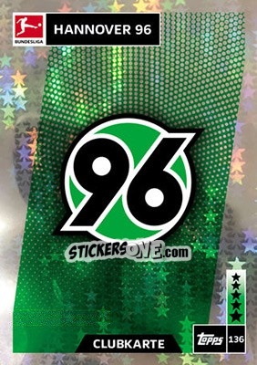 Sticker Clubkarte - German Fussball Bundesliga 2018-2019. Match Attax n. 136 - Topps