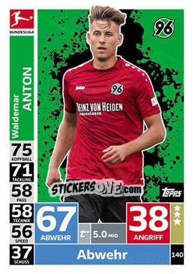 Sticker Waldemar Anton - German Fussball Bundesliga 2018-2019. Match Attax - Topps