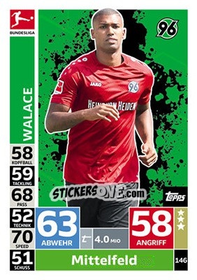 Sticker Walace - German Fussball Bundesliga 2018-2019. Match Attax - Topps