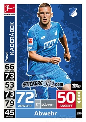 Sticker Pavel Kaderábek - German Fussball Bundesliga 2018-2019. Match Attax n. 156 - Topps