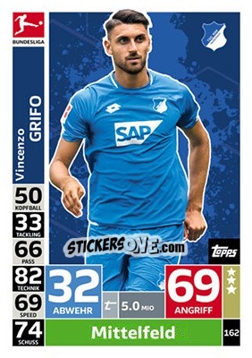 Figurina Vincenzo Grifo - German Fussball Bundesliga 2018-2019. Match Attax - Topps