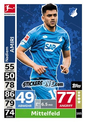 Sticker Nadiem Amiri - German Fussball Bundesliga 2018-2019. Match Attax - Topps