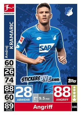 Sticker Andrej Kramaric - German Fussball Bundesliga 2018-2019. Match Attax - Topps