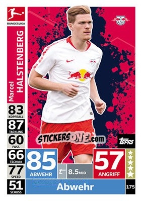 Cromo Marcel Halstenberg - German Fussball Bundesliga 2018-2019. Match Attax - Topps