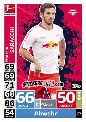 Cromo Marcelo Saracchi - German Fussball Bundesliga 2018-2019. Match Attax - Topps