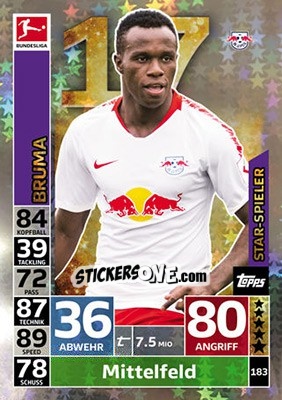 Sticker Bruma - German Fussball Bundesliga 2018-2019. Match Attax - Topps