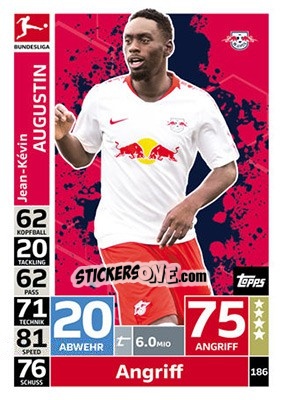 Cromo Jean-Kévin Augustin - German Fussball Bundesliga 2018-2019. Match Attax - Topps