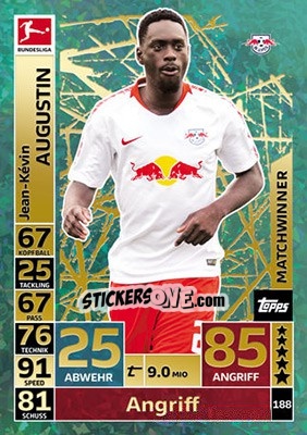 Figurina Jean-Kévin Augustin - German Fussball Bundesliga 2018-2019. Match Attax - Topps