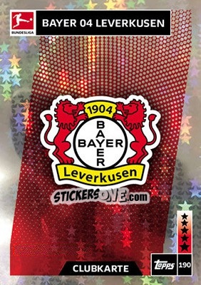Sticker Clubkarte - German Fussball Bundesliga 2018-2019. Match Attax n. 190 - Topps