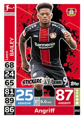 Figurina Leon Bailey - German Fussball Bundesliga 2018-2019. Match Attax - Topps