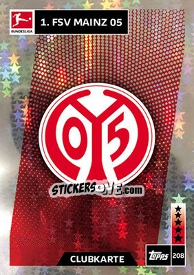 Sticker Clubkarte - German Fussball Bundesliga 2018-2019. Match Attax n. 208 - Topps
