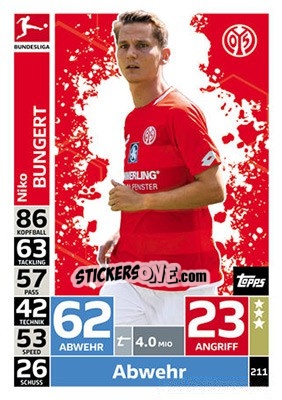 Figurina Niko Bungert - German Fussball Bundesliga 2018-2019. Match Attax - Topps