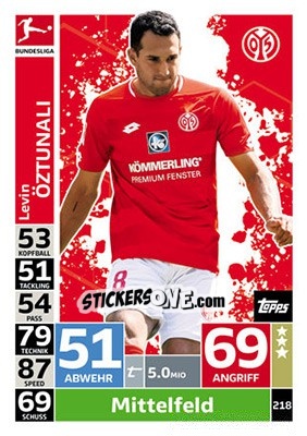 Sticker Levin Öztunali - German Fussball Bundesliga 2018-2019. Match Attax - Topps