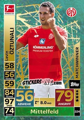 Sticker Levin Öztunali - German Fussball Bundesliga 2018-2019. Match Attax - Topps