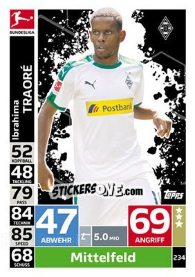 Sticker Ibrahima Traoré - German Fussball Bundesliga 2018-2019. Match Attax n. 234 - Topps