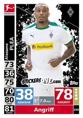 Figurina Alassane Plea - German Fussball Bundesliga 2018-2019. Match Attax - Topps