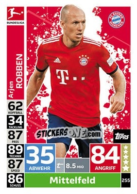 Sticker Arjen Robben - German Fussball Bundesliga 2018-2019. Match Attax - Topps