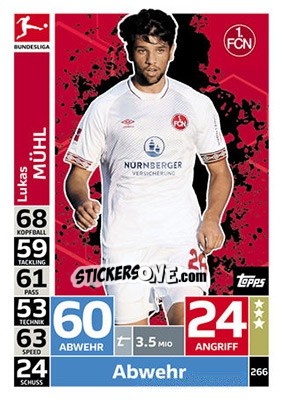 Sticker Lukas Mühl - German Fussball Bundesliga 2018-2019. Match Attax - Topps