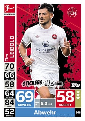 Sticker Tim Leibold - German Fussball Bundesliga 2018-2019. Match Attax - Topps