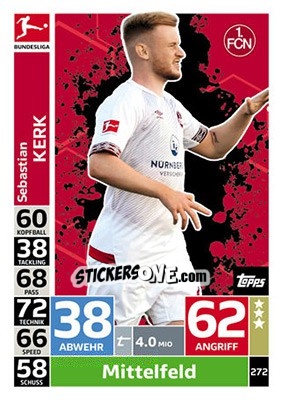 Sticker Sebastian Kerk - German Fussball Bundesliga 2018-2019. Match Attax - Topps