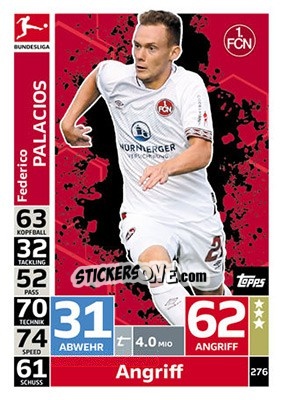 Sticker Federico Palacios - German Fussball Bundesliga 2018-2019. Match Attax - Topps