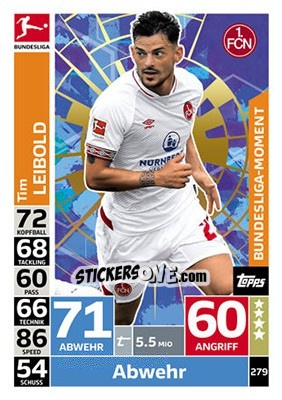 Figurina Tim Leibold - German Fussball Bundesliga 2018-2019. Match Attax - Topps