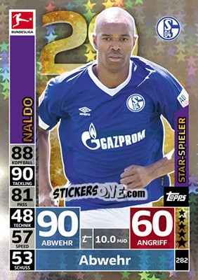 Sticker Naldo - German Fussball Bundesliga 2018-2019. Match Attax n. 282 - Topps